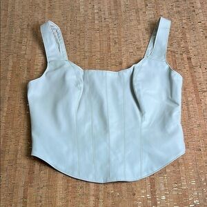 Abercrombie and Fitch Corset Top Cream Faux Leather Size Small